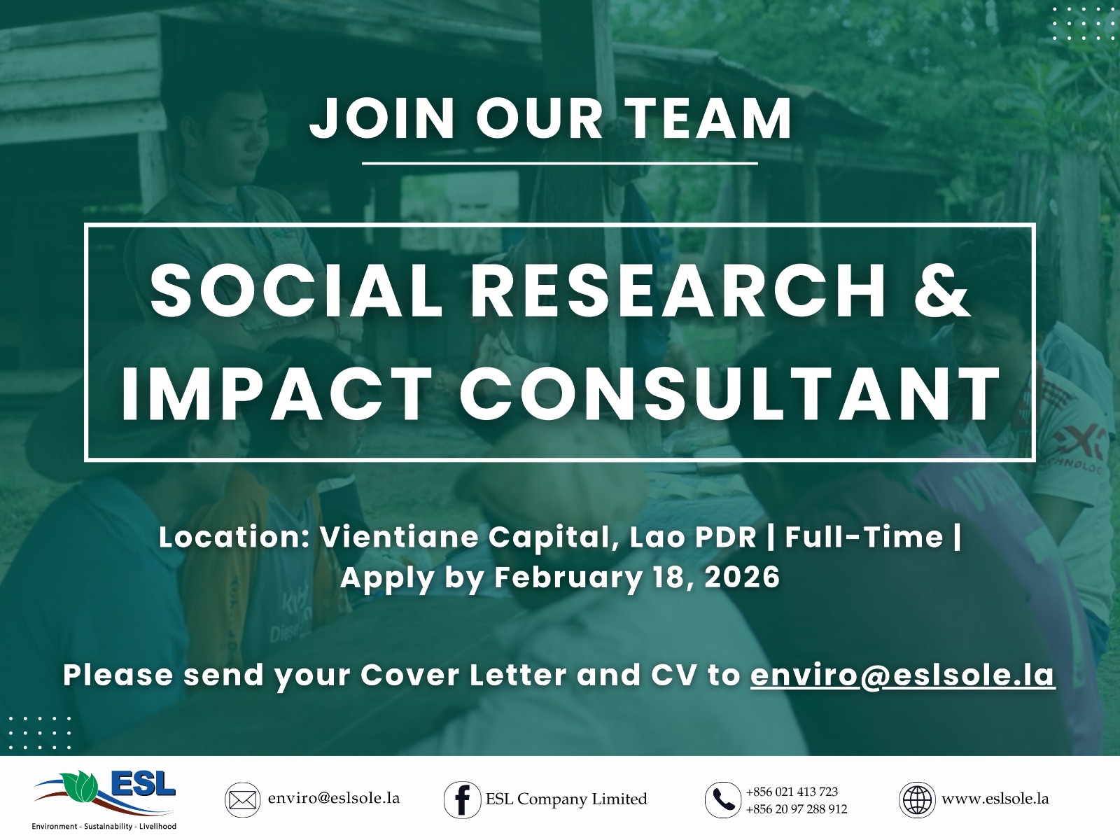 SOCIAL RESEARCH & IMPACT CONSULTANT -( Application Deadline Extended)