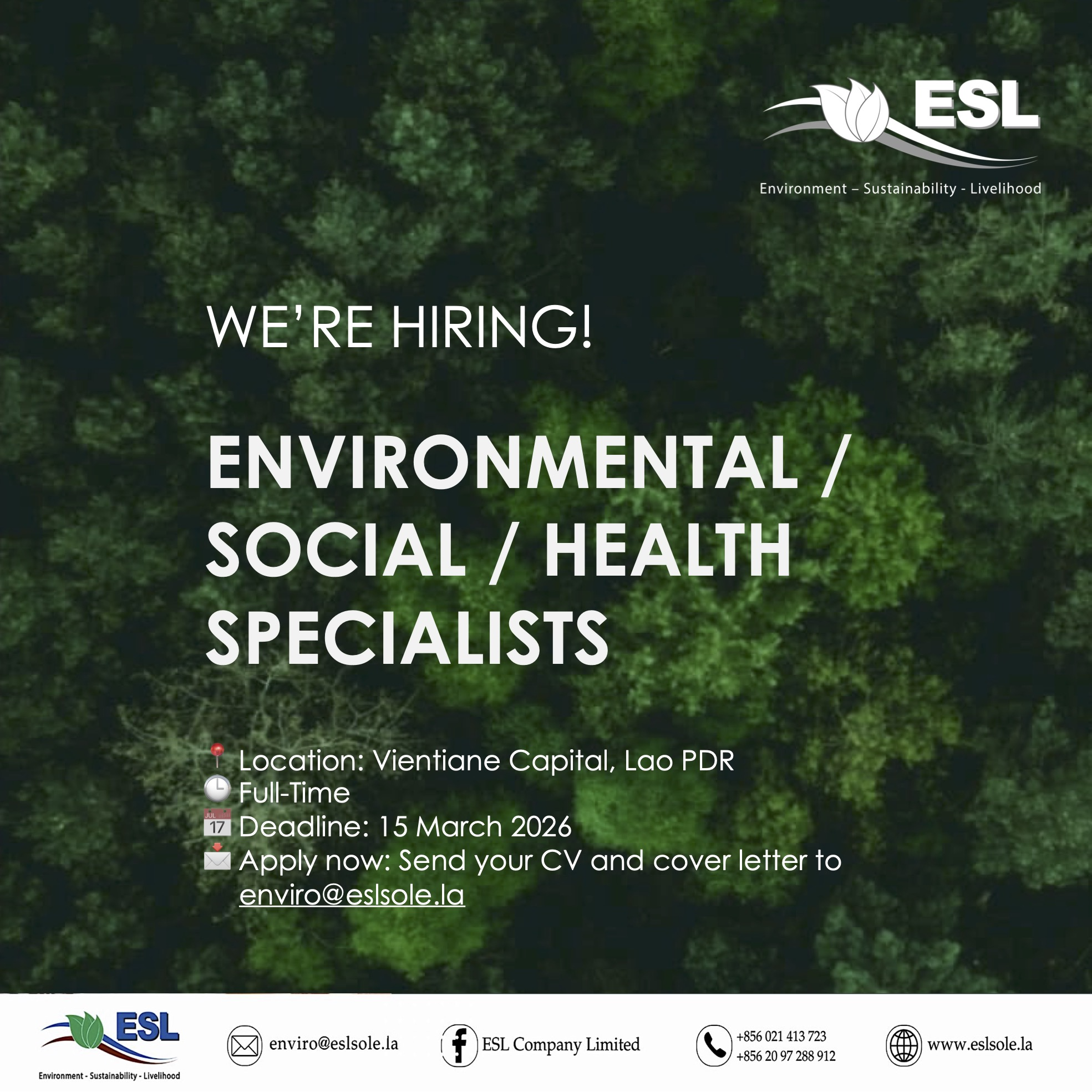 ENVIRONMENTAL / SOCIAL / HEALTH SPECIALISTS